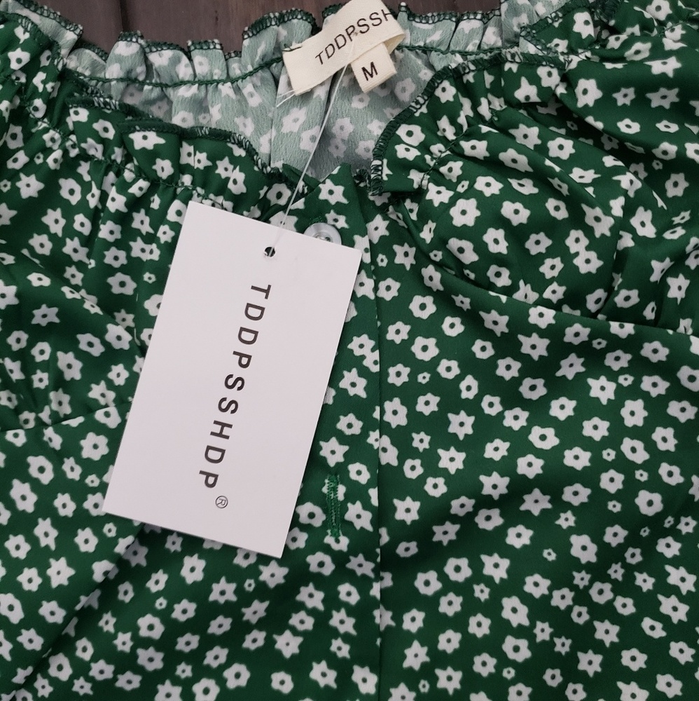 Green Ditsy Floral Summer Dress - Picture 8 of 8